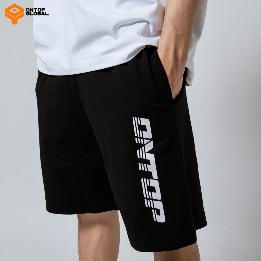 Quần short nam Local Brand ONTOP vải nỉ màu đen - Fade